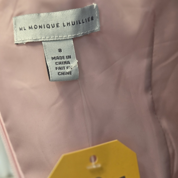 ML Monique Lhullier Halter Satin Ball Gown, Blush Pink NWT, sizss 8 & 10 - Picture 12 of 13